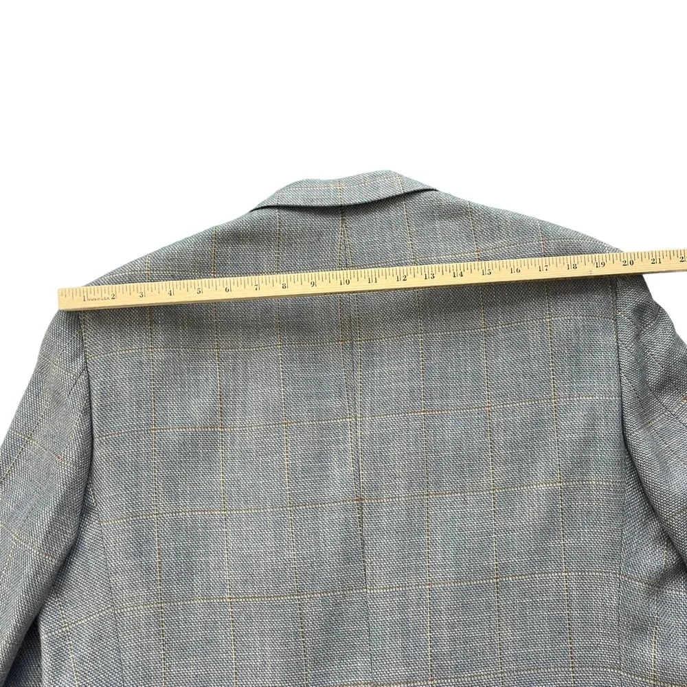 Bowdon Men’s Size 44R Gray Brown Tan‎ Plaid Single Breasted Button Blazer Jacket
